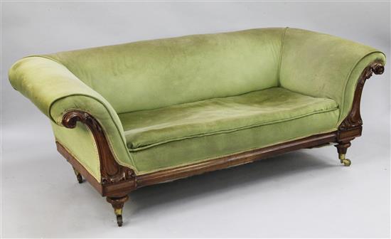 A Victorian mahogany settee, L.6ft H.2ft 2in.